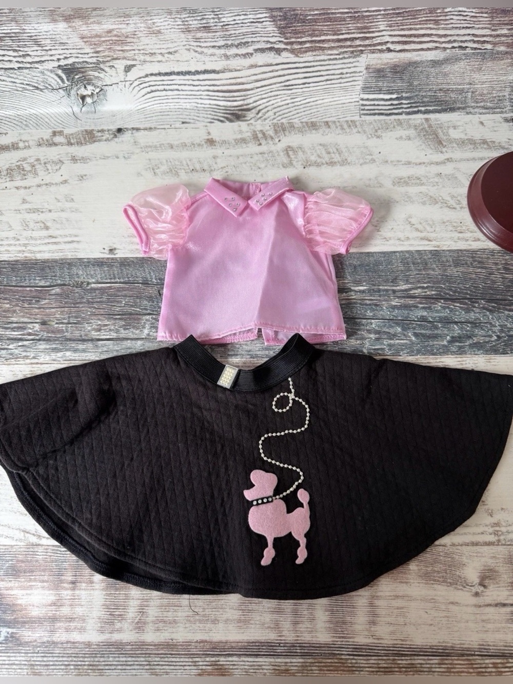 American Girl of Today Doll 50s SOCK HOPPER Outfit - 18” Doll TOP & Poodle Skirt